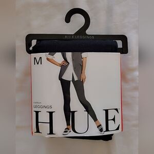 HUE Black Cotton Blend Leggings with Comfortable Waistband